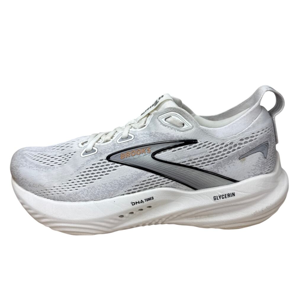 Brooks Glycerin 22 White Silver Gum Running Shoes Womens Size 8.5 Athletic